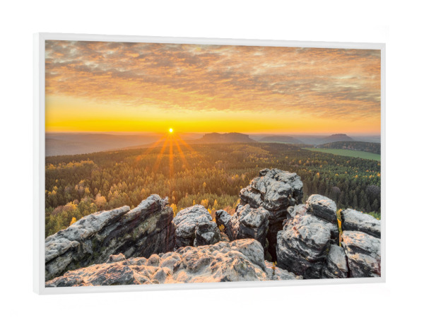 Poster mit weißem Rahmen "Gohrisch Sonnenuntergang" artboxONE - Natur,Reise