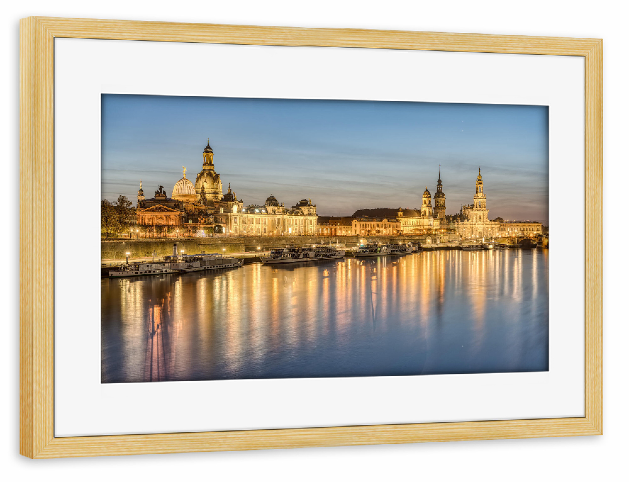 Poster mit Rahmen kiefer "Dresden Skyline" artboxONE - Städte,Reise,Städte / Dresden