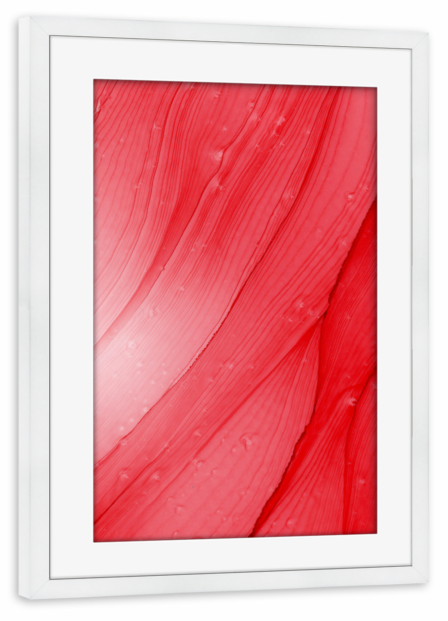 Poster mit Rahmen weiß "Only Red - wave art" artboxONE - Abstrakt