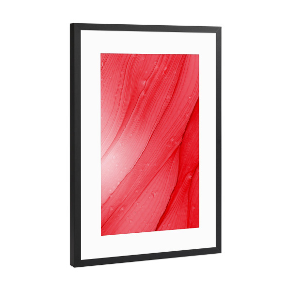 Poster mit Rahmen Schwarz (Metallic) "Only Red - wave art" artboxONE - Abstrakt