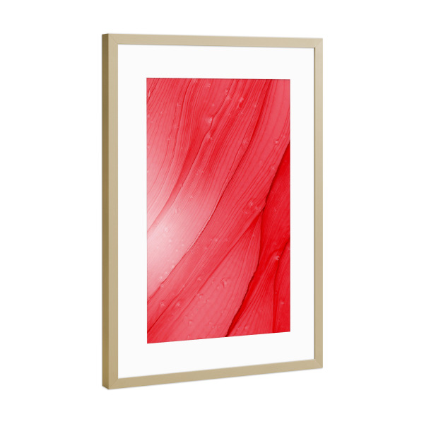 Poster mit Rahmen Gold "Only Red - wave art" artboxONE - Abstrakt