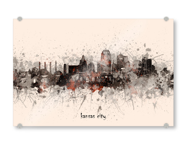 Acrylglasbild "Kansas city skyline artistic beige" artboxONE - Städte,Architektur