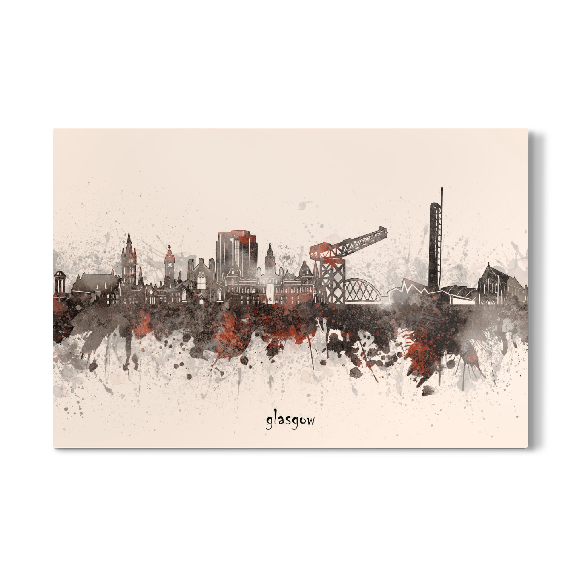 Galerie-Print "Glasgow skyline artistic beige" 30x20 cm artboxONE