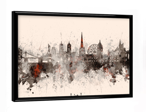 Poster mit schwarzem Rahmen "Bristol skyline artistic beige" artboxONE - Städte,Reise,Architektur