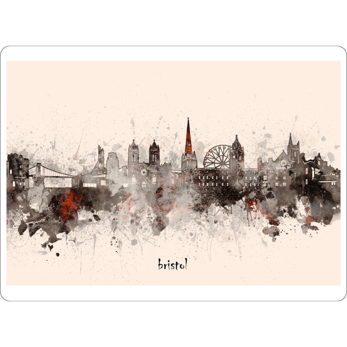 Tischset "Bristol skyline artistic beige" artboxONE - Städte,Reise,Architektur