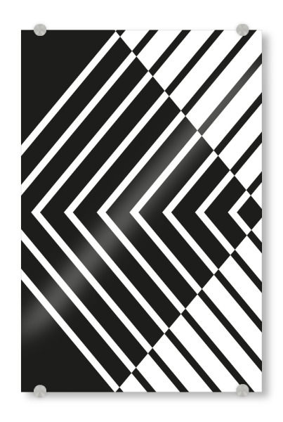 Acrylglasbild "Geometry Line ART ov black white" artboxONE - Abstrakt,Schwarzweiß,Geometrie