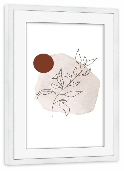 Poster mit Rahmen weiß "Abstract flower earth tones" artboxONE - Abstrakt