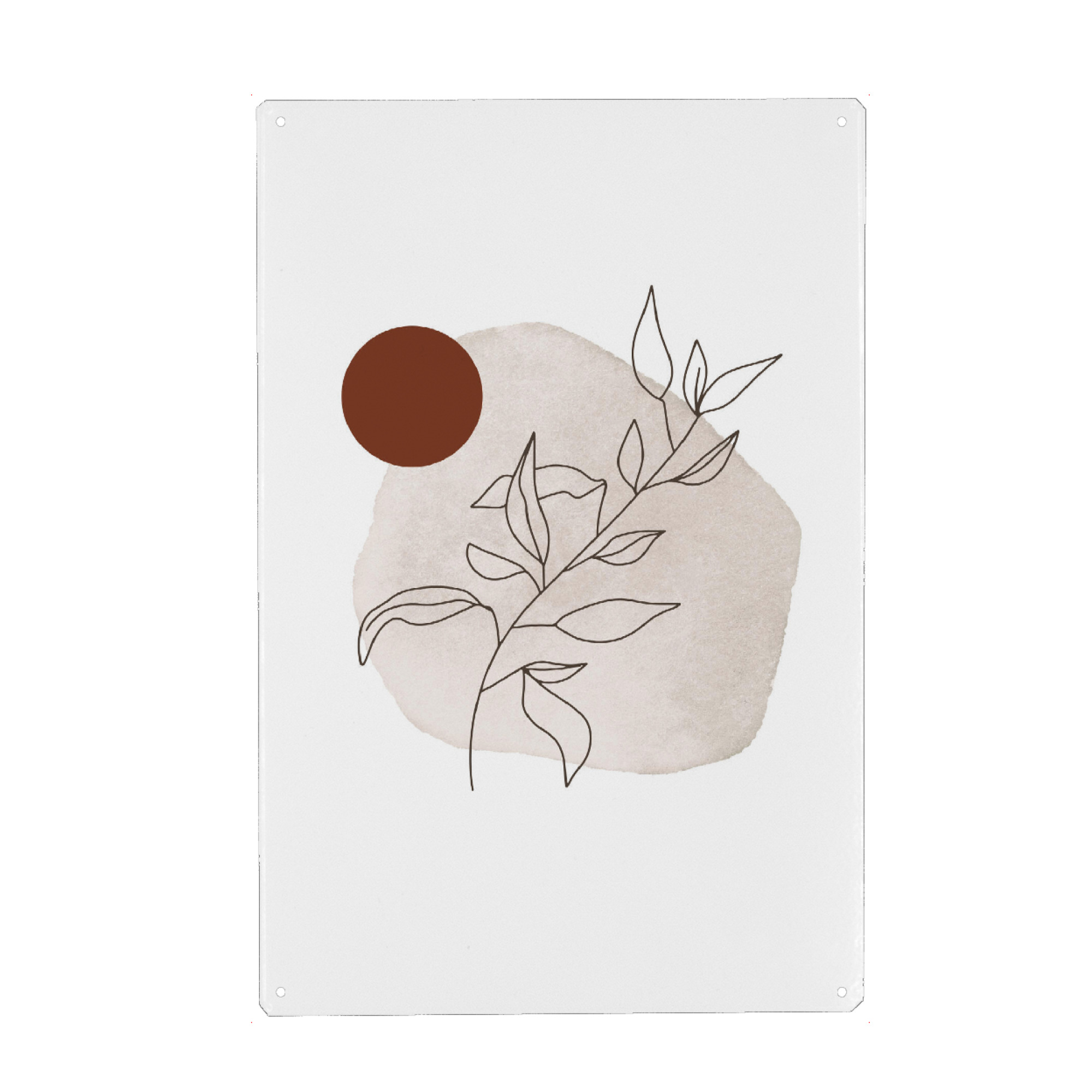 Metall Poster "Abstract flower earth tones" artboxONE - Abstrakt