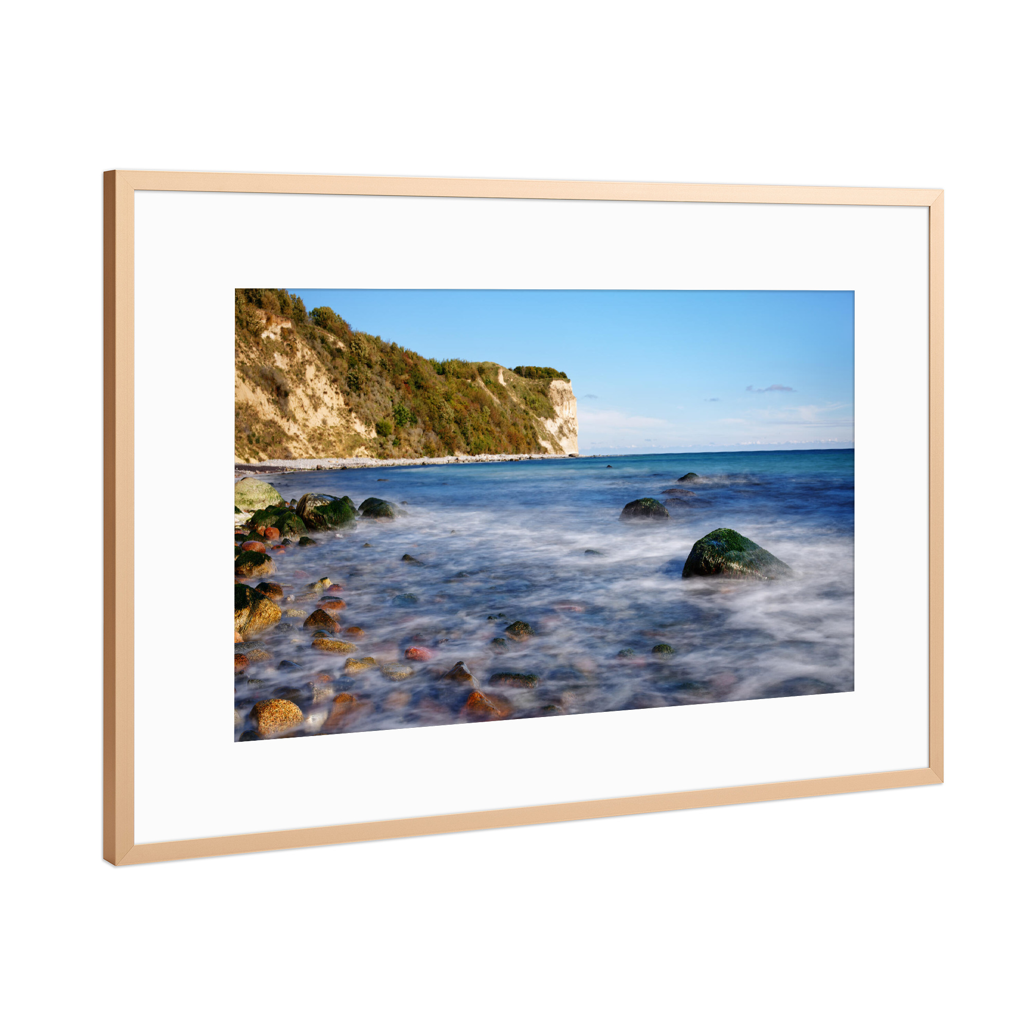 Poster mit Rahmen Kupfer "Steinstrand am Kap Arkona" artboxONE - Natur,Reise / Strand und Meer