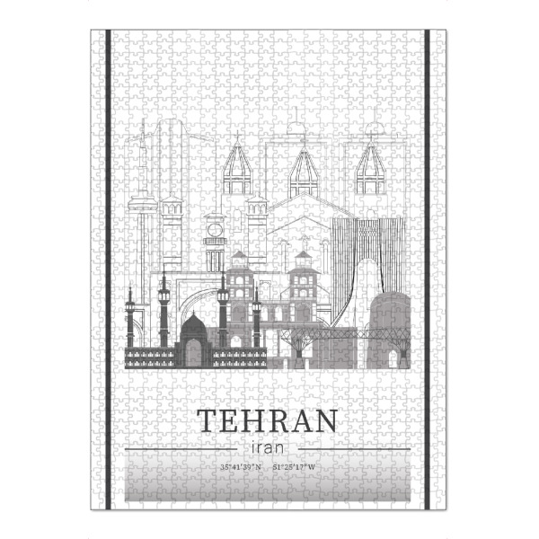 Puzzle Ravensburger "Tehran skyline line art" artboxONE - Städte,Reise,Architektur,Kartografie