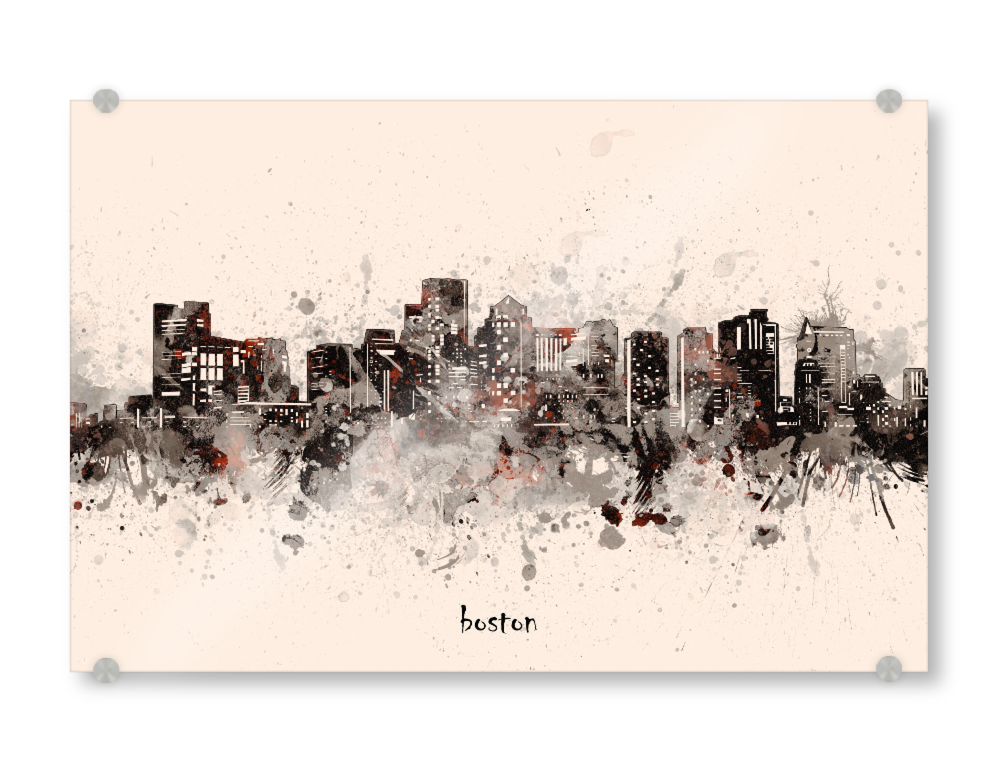Acrylglasbild "Boston skyline artistic beige" artboxONE - Städte,Architektur,Städte / Boston
