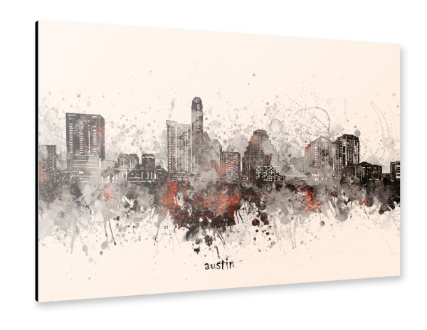 Alu-Dibond "Austin skyline artistic beige" 30x20 cm artboxONE