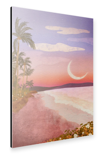Alu-Dibond "Palmen Strand" 30x20 cm artboxONE