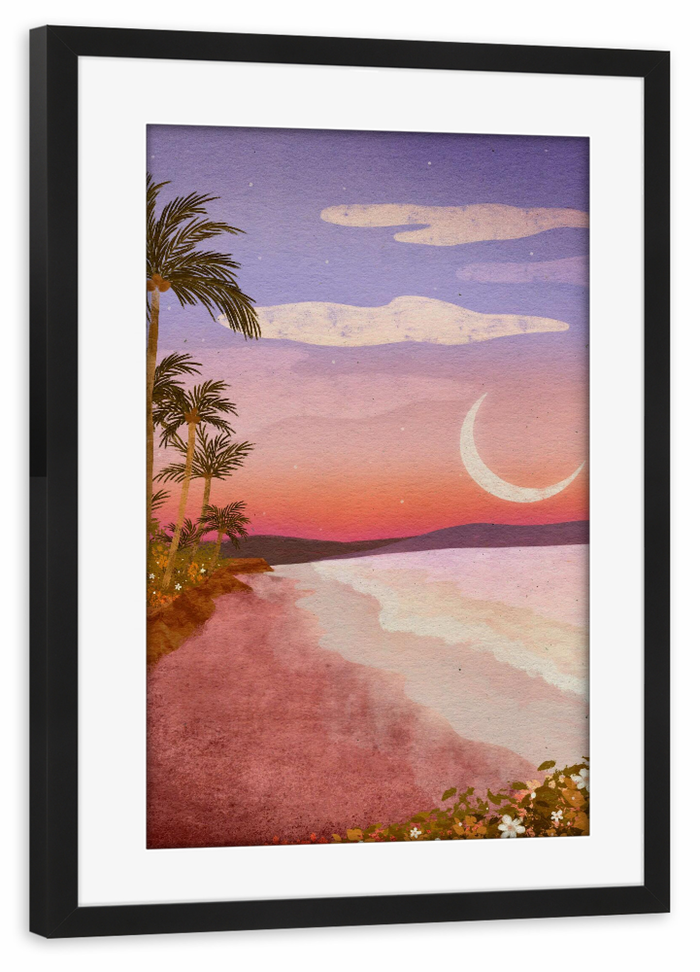 Poster mit Rahmen schwarz "Palmen Strand" artboxONE - Natur,Reise / Strand und Meer