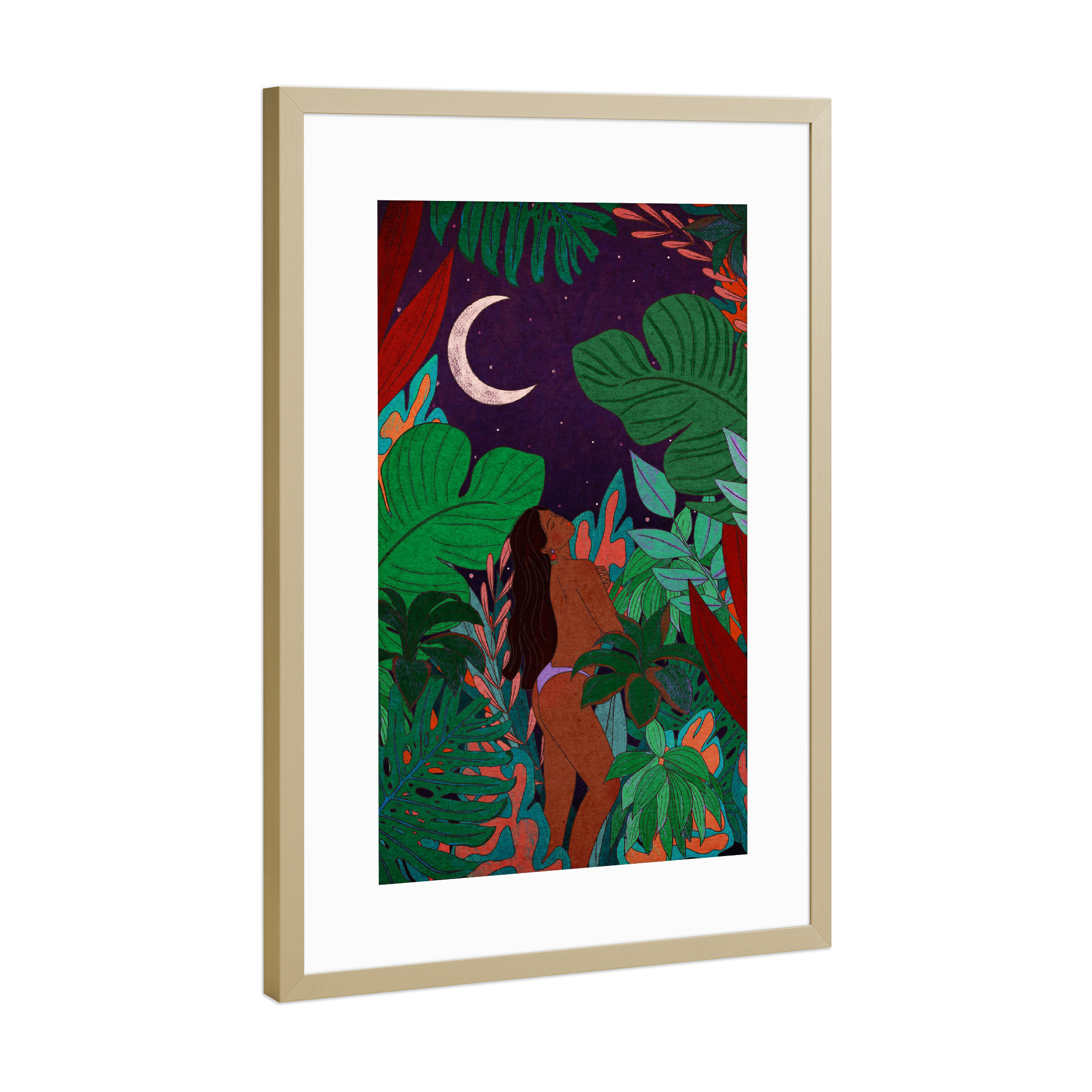 Poster mit Rahmen Gold "Dschungel Schönheit" artboxONE - Natur