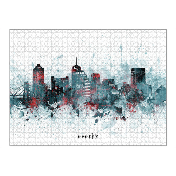 Puzzle Ravensburger "Memphis skyline artistic grey" artboxONE - Städte,Reise,Architektur