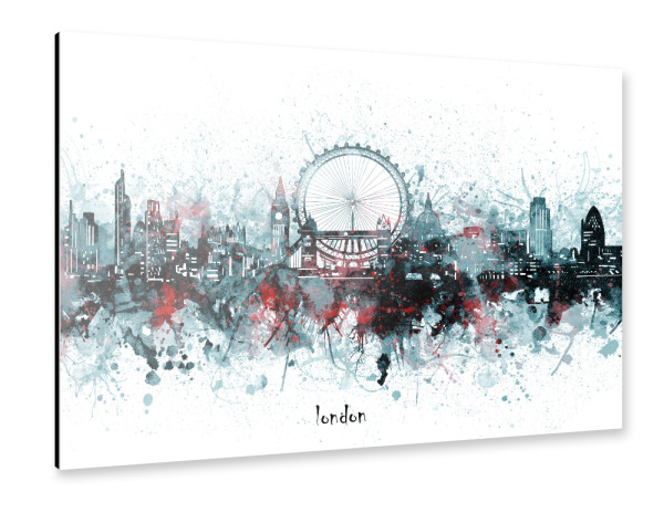Alu-Dibond "London skyline artistic grey" 30x20 cm artboxONE