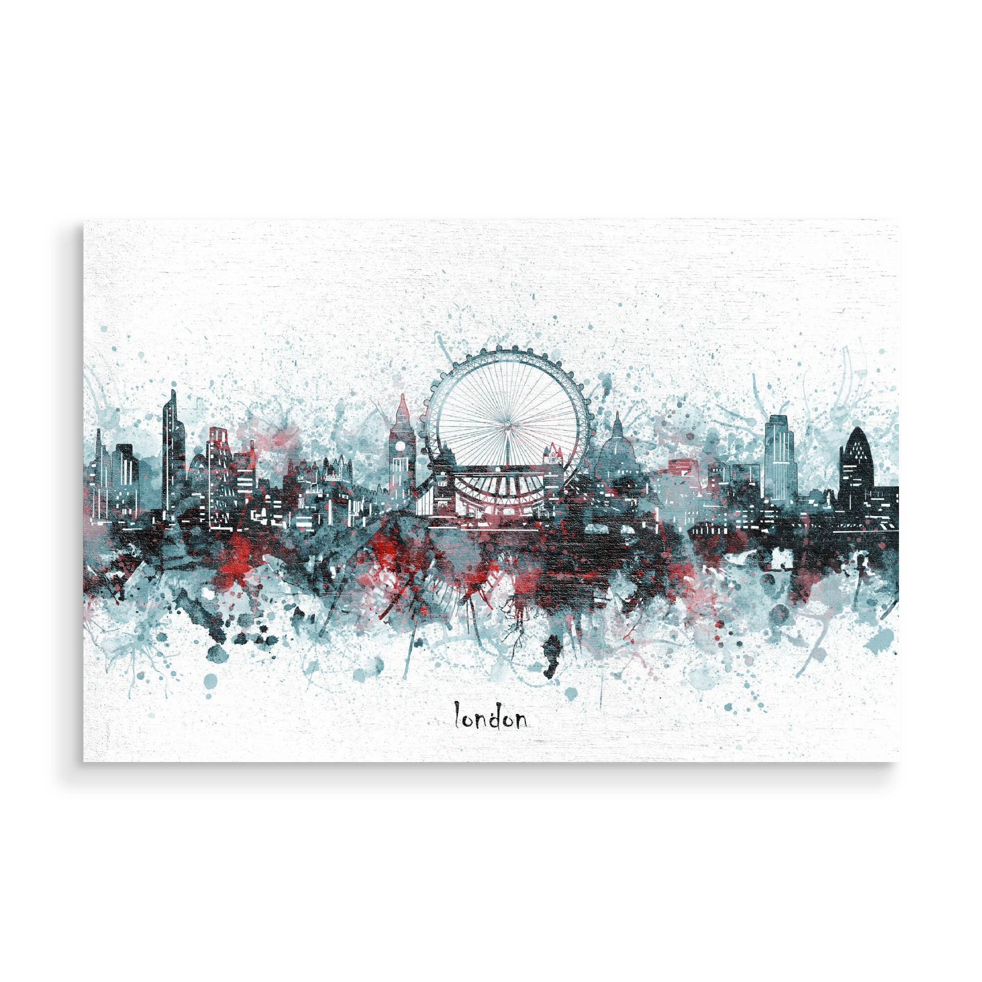 Holzbild "London skyline artistic grey" artboxONE - Städte,Städte / London,Reise,Architektur
