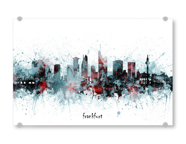 Acrylglasbild "Frankfurt skyline artistic grey" artboxONE - Städte,Architektur,Städte / Frankfurt