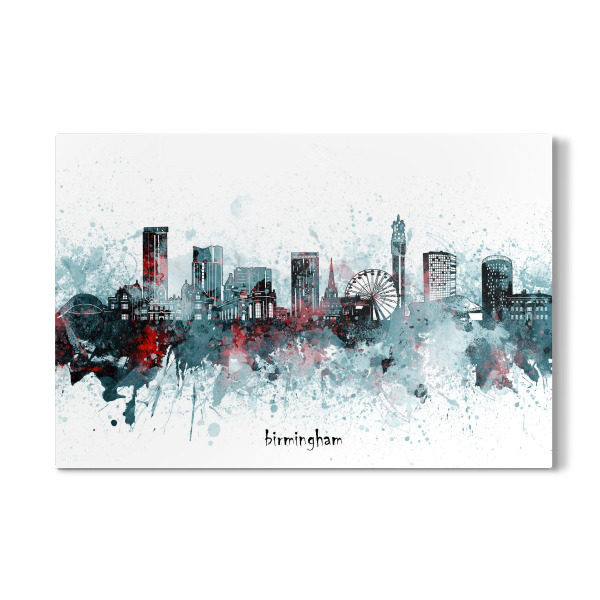 Galerie-Print "Birmingham skyline artistic grey" 30x20 cm artboxONE