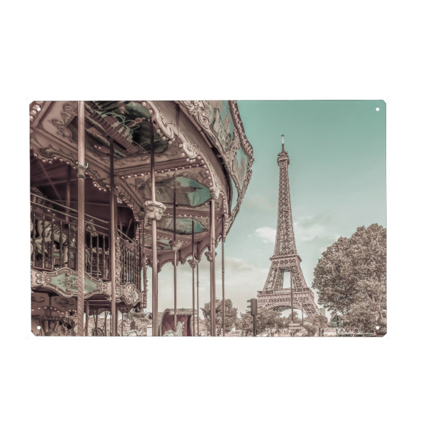 Holzbild "Typisch Paris | Vintage" artboxONE - Städte,Reise,Architektur,Städte / Paris