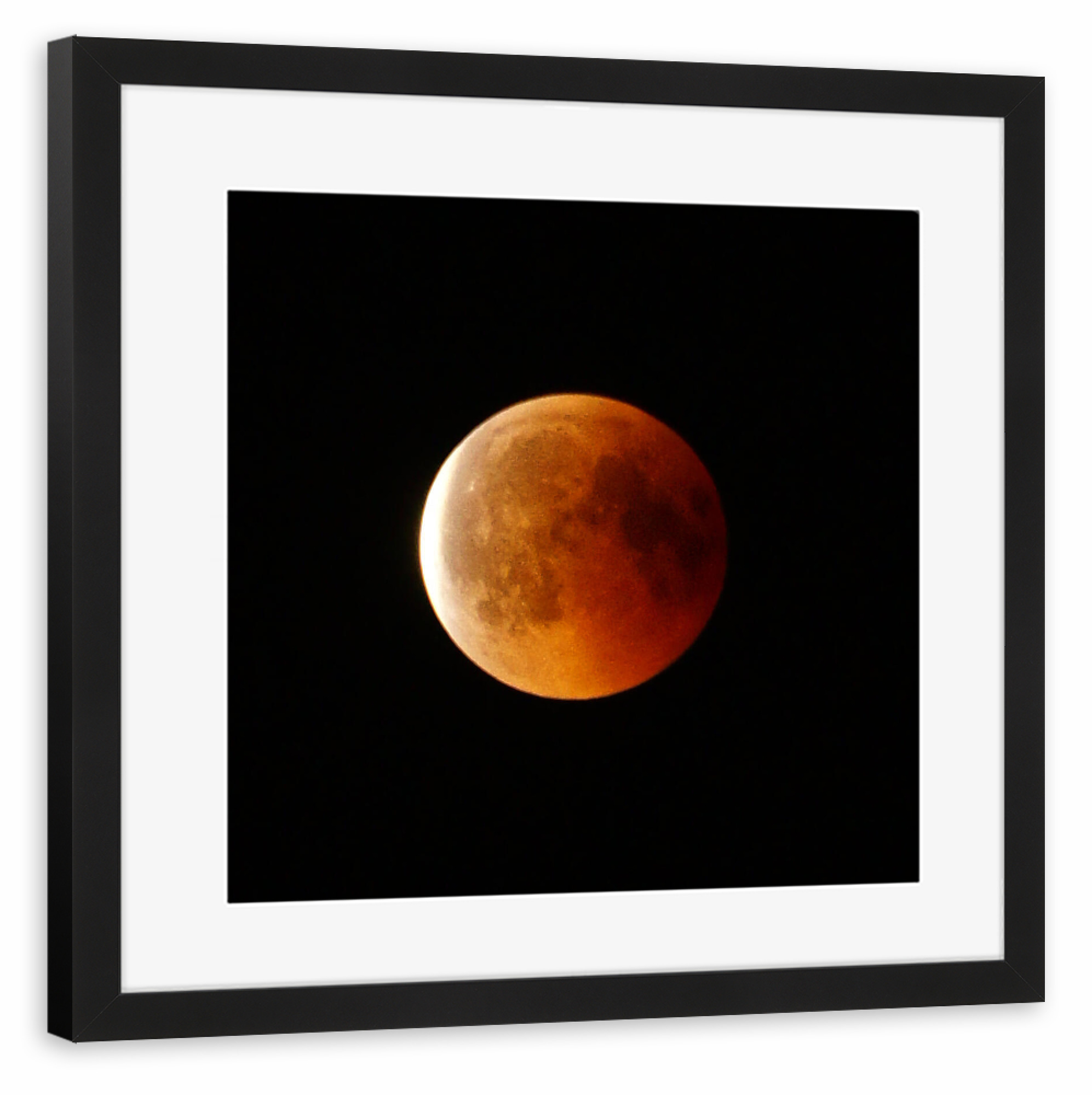 Poster mit Rahmen schwarz "Bloodmoon black Sky" artboxONE - Galaxy