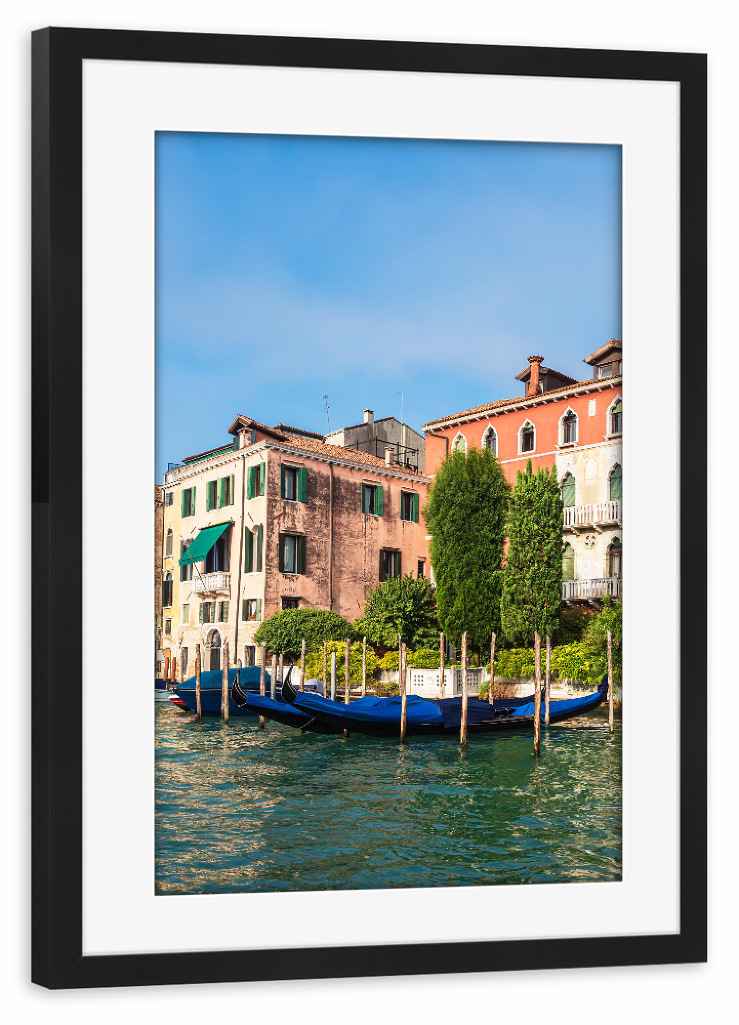 Poster mit Rahmen schwarz "Canal Grande mit Gondeln" artboxONE - Reise,Architektur,Städte / Venedig,Reise / Länder