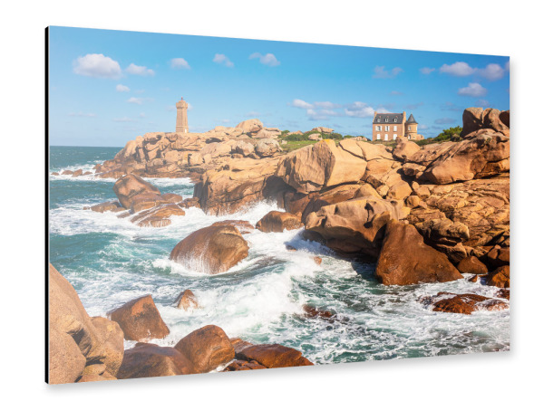 Alu-Dibond "Leuchtturm an der Atlantikküste" 30x20 cm artboxONE