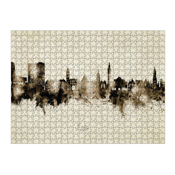 Puzzle Ravensburger "Lille France Skyline Sepia" artboxONE - Städte