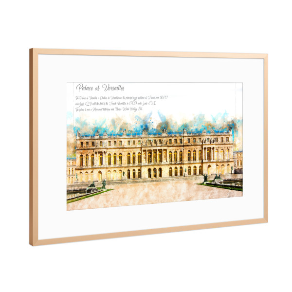 Poster mit Rahmen Kupfer "Versailles Aquarell" artboxONE - Architektur,Städte / Paris