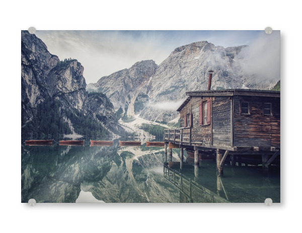 Acrylglasbild "Braies lake" artboxONE - Natur,Reise,Reise / Länder
