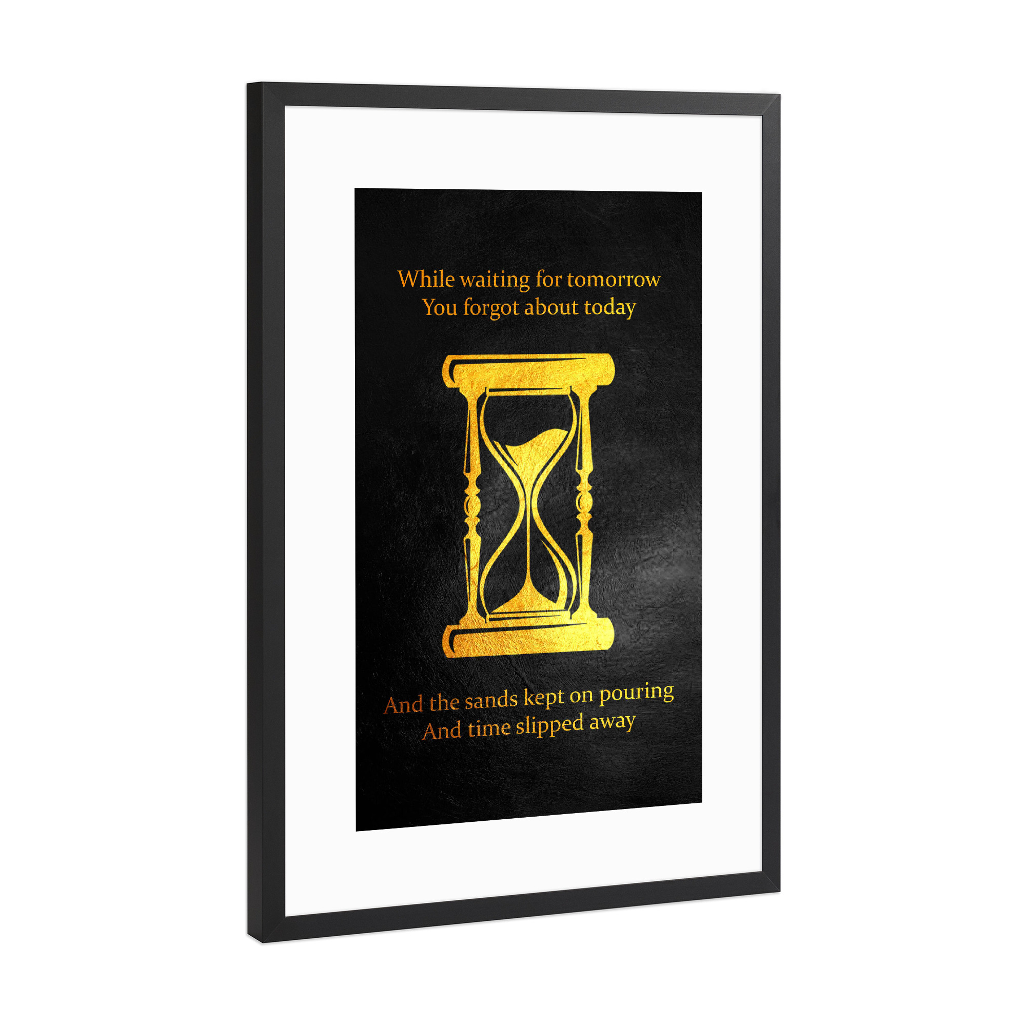 Poster mit Rahmen Schwarz (Metallic) "Inspirational Time Poem" artboxONE - Typografie,Buchstaben