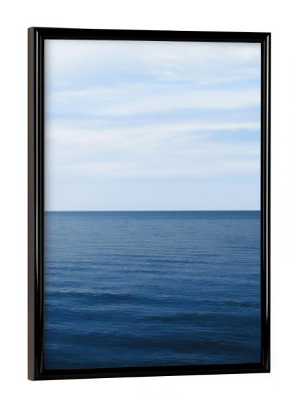 Poster mit schwarzem Rahmen "Ocean Beach" artboxONE - Natur - Blue,Ocean,Beach,White,Meer,Sea,Water,Wasser,Weite