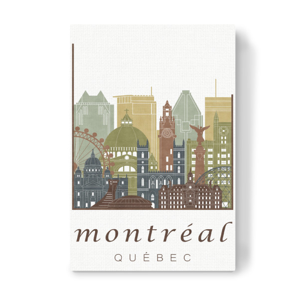 Leinwandbild "Montreal City skyline light brown" artboxONE - Städte,Reise,Architektur,Kartografie