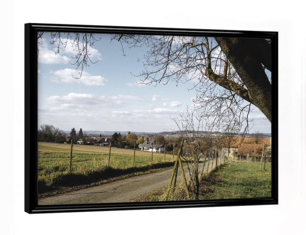 Poster mit schwarzem Rahmen "Bucolism" artboxONE - Natur - Bucolic,Farm,Trees,Countryside,Road,Natur,Nature,Field,Feld