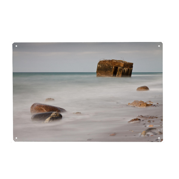 Metall Poster "Bunker bei Wustrow" artboxONE - Natur,Reise,Architektur,Reise / Strand und Meer