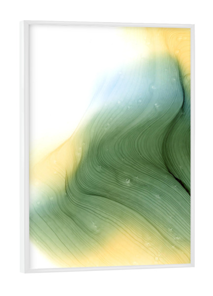 Poster mit weißem Rahmen "Gold n Green" artboxONE - Abstrakt
