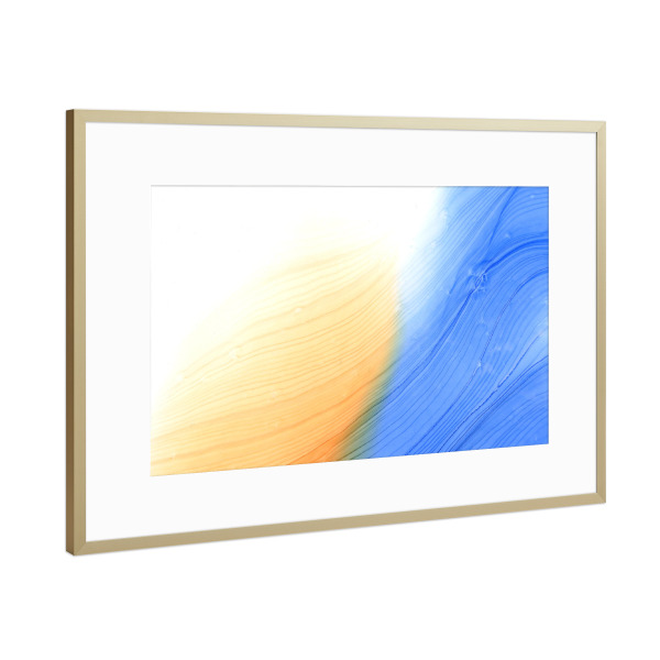 Poster mit Rahmen Gold "Orange n Blue" artboxONE - Abstrakt