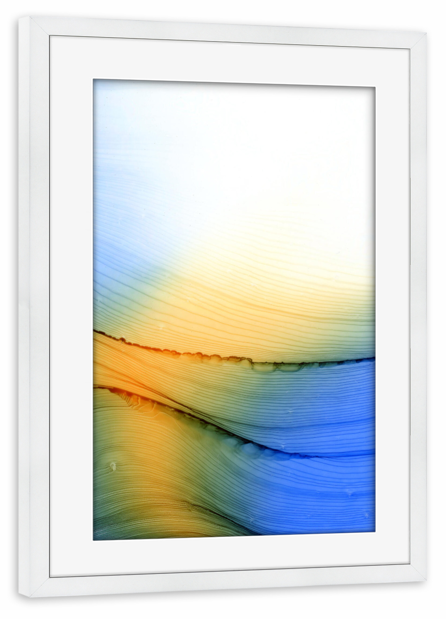 Poster mit Rahmen weiß "Sonne waves" artboxONE - Abstrakt