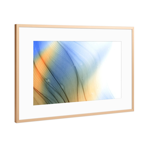 Poster mit Rahmen Kupfer "The Waves - Orange Light" artboxONE - Abstrakt