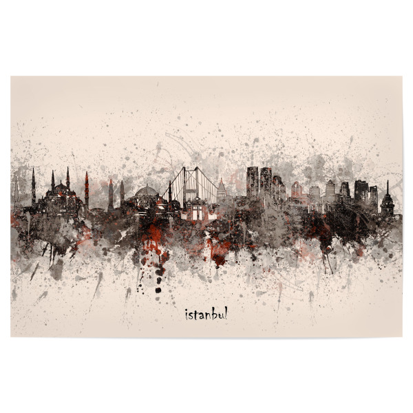 Poster 30x20 cm "Istanbul skyline artistic beige" artboxONE - Städte,Architektur,Städte / Istanbul