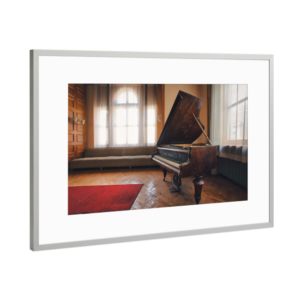 Poster mit Rahmen Silber "Old Songs" artboxONE - Architektur,Musik