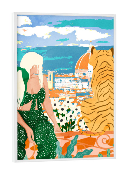 Poster mit weißem Rahmen "The Italian View" artboxONE - Tiere,Menschen