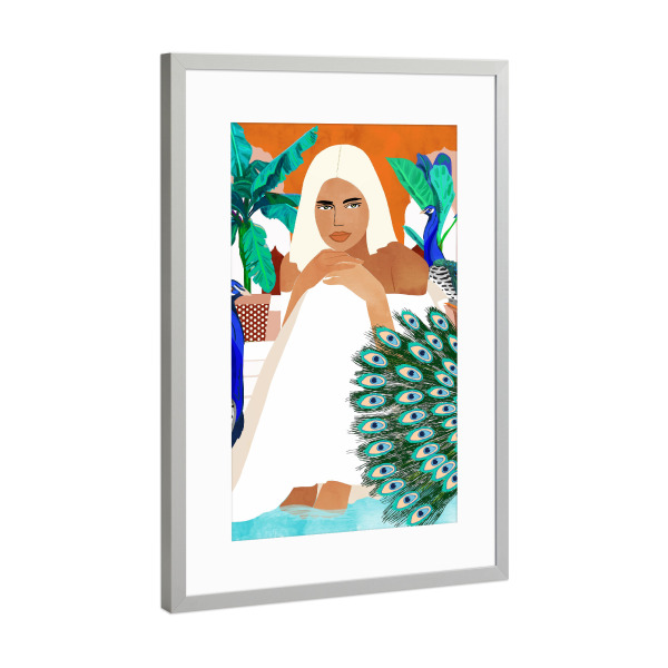 Poster mit Rahmen Silber "Indian Vacay" artboxONE - Tiere,Menschen