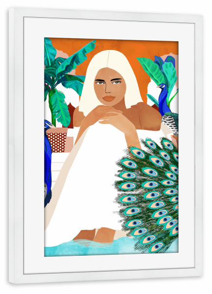 Poster mit Rahmen weiß "Indian Vacay" artboxONE - Tiere,Menschen