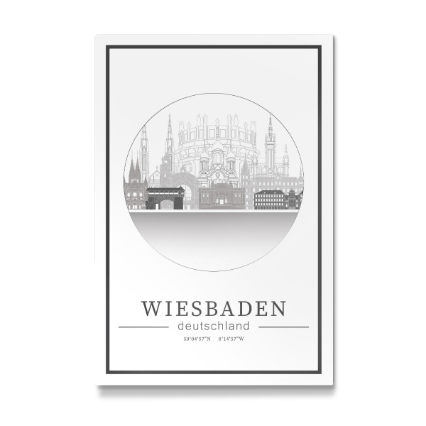 Galerie-Print "Wiesbaden skyline line art circle" 30x20 cm artboxONE