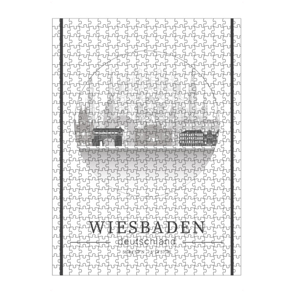 artboxONE Puzzle "Wiesbaden skyline line art circle" artboxONE - Städte,Reise,Architektur,Kartografie