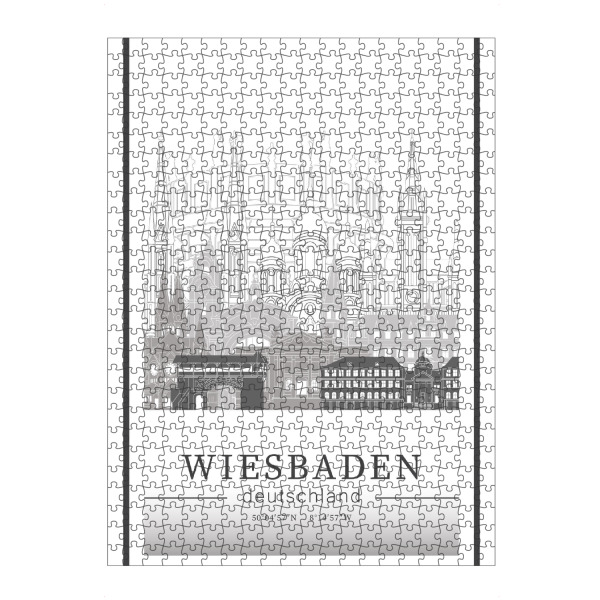 artboxONE Puzzle "Wiesbaden skyline line art" artboxONE - Städte,Reise,Architektur,Kartografie
