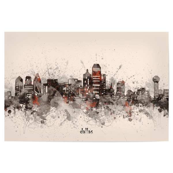 Poster "Dallas skyline artistic beige" artboxONE - Städte,Reise,Architektur
