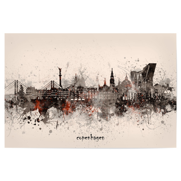 Poster 30x20 cm "Copenhagen skyline artistic beige" artboxONE - Städte,Reise,Architektur,Städte / København